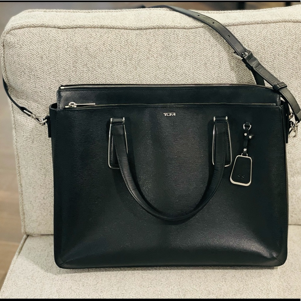 Tumi Black Leather Camille Briefcase